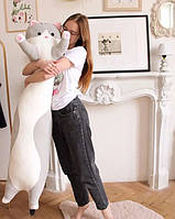Игрушка подушка кот батон обнимашка (110 см) серый krd0288