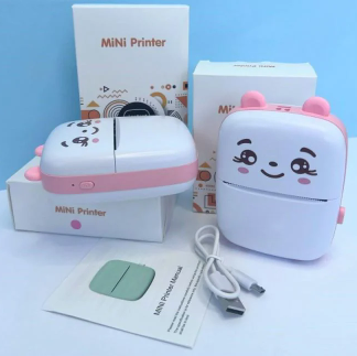 Принтер Mini Printer дитячий портативний з термодруком (45602-2-E) рожевий, фото 1