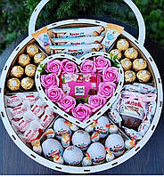 Подарочный набор Большой "Премиум" для Любимой со сладостями и цветами. Крутой Сюрприз на Новый Год