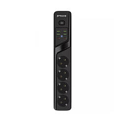 Мережевий подовжувач Proove Power Socket P-04 (4 розетки + 4 USB + 2 Type-C) 2М Black