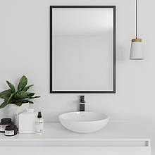 Дзеркало настінне в рамі slim | Чорне 73х53 Black Mirror | у спальню | ванну кімнату | коридор