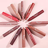 Набір 3 в 1 Губні помади-олівці Teayason Lipstick матові в різних кольорових нюдових гаммах., фото 7