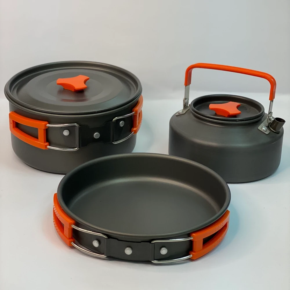 Посуд туристичний (набір 3 предмети, анодований алюміній) Cooking Set DS-308.