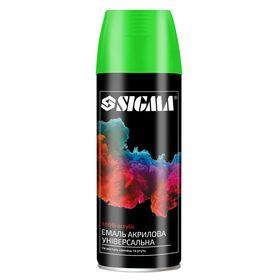 Емаль аерозольна акрилова флуоресцентна 400 мл RAL 6038 зелений SIGMA (2736211), фото 1