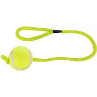 Игрушка для собак Trixie Мяч теннисный на веревке с ручкой 50 см, d:6 см