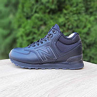 Женские кроссовки New Balance 574 (черные) зимние спортивные стильные кроссы 3859 Нью Беленс