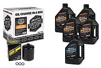 Комплект Maxima V-TWIN SPORTSTER Oil Change Kit - Mineral Black, 20w-50