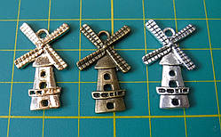 Підвіска металева. Млин, 15х27 мм