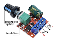 ШИМ контроллер. Управление скоростью двигателя постоянного тока с регулировкой 4.5-35В 0-5А