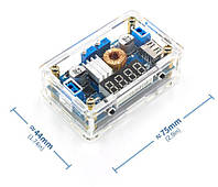 Регульований понижувальний DC-DC перетворювач 8-36В - 1.25-32В, 5А з РК і USB + корпус