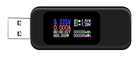 USB Вольтметр/амперметр тестер 10в1 зарядних пристроїв з кольоровим РК