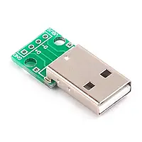 Модуль USB 2.0 Type A Male в DIP-4 разъем на плате pcb