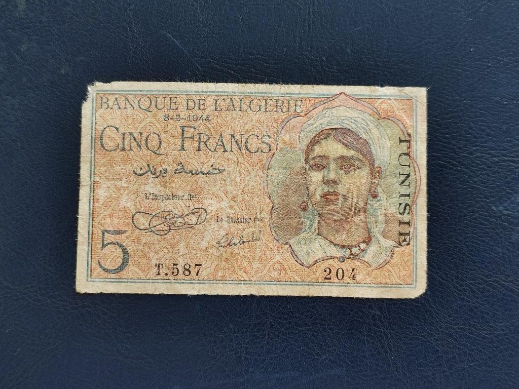 Алжир 5 франків 1944 № 1067