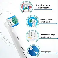 Набор из 18 сменных насадок Betterchoi совместимых с электрической зубной щеткой Braun Oral B