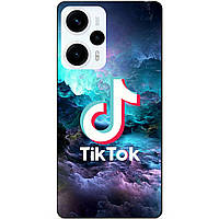 Силиконовый чехол бампер для Xiaomi Poco F5 с рисунком Tik Tok Тик Ток