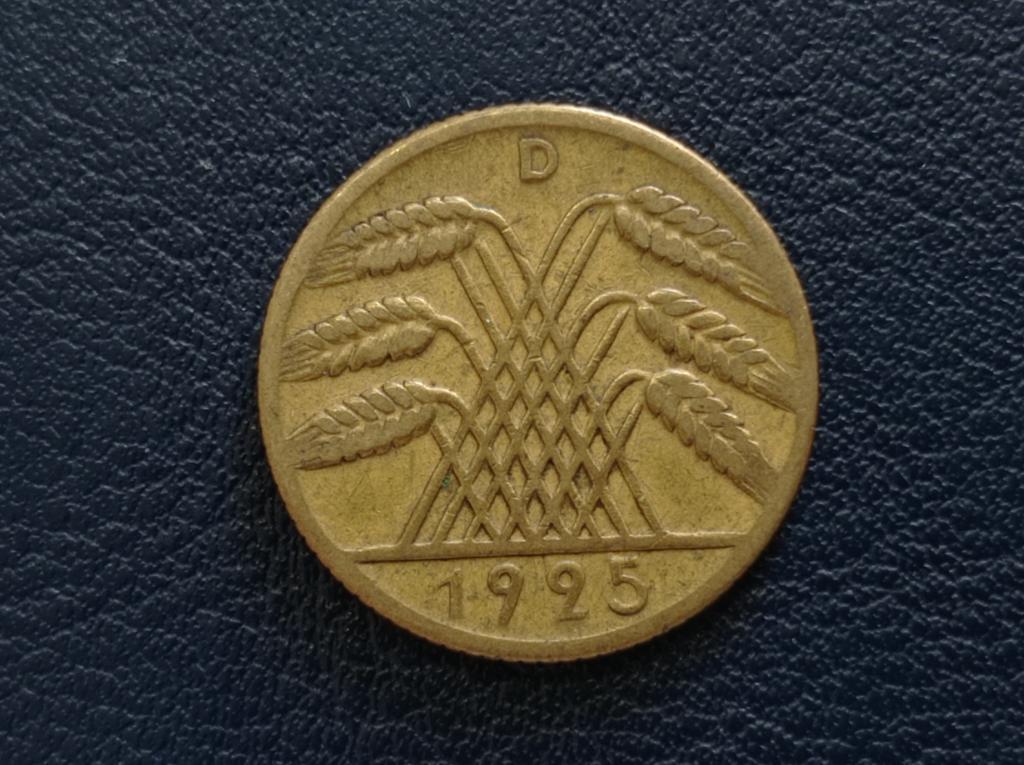 Німеччина 10 пфенінгів 1925 D