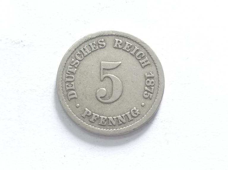Німеччина 5 пфенінгів 1875 B