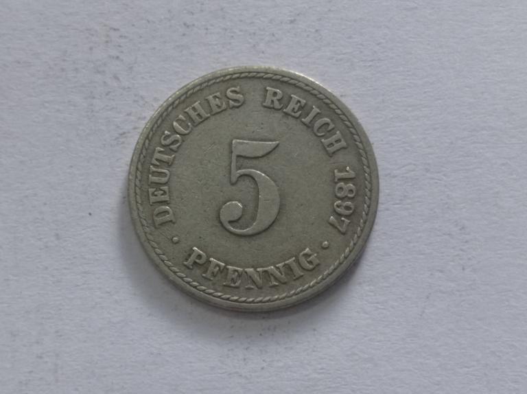 Германия 5 пфенингов 1897 A