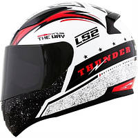 Мотошолом LS2 FF353 Rapid Thunder Gloss White Black Red 2XL