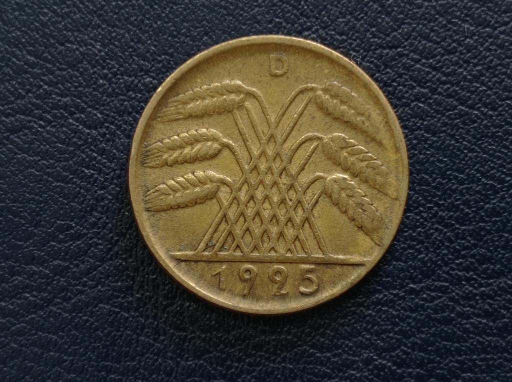 Німеччина 10 пфенінгів 1925 D