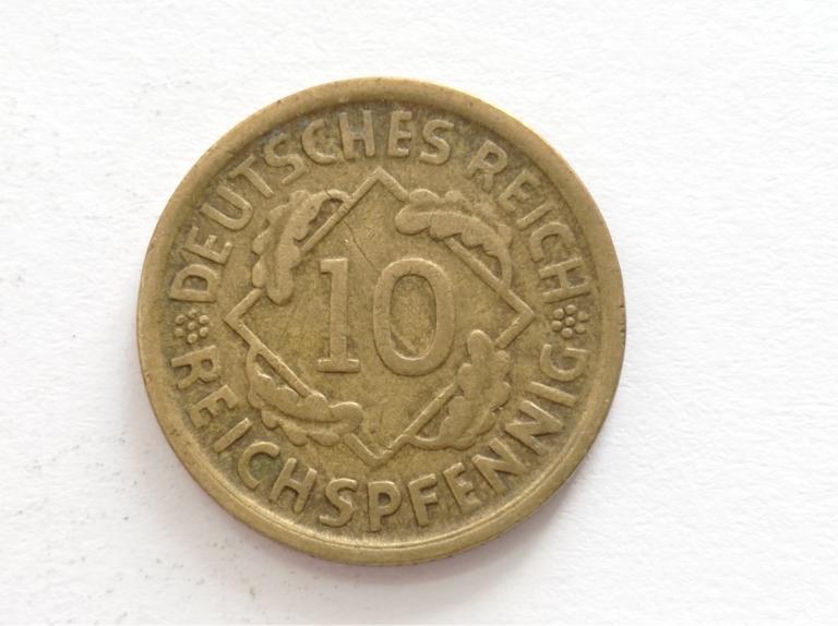 Німеччина 10 пфенінгів 1925 D