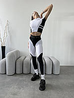 Легінси FitRun Leggings Two Lines "White", Розмір: M білий