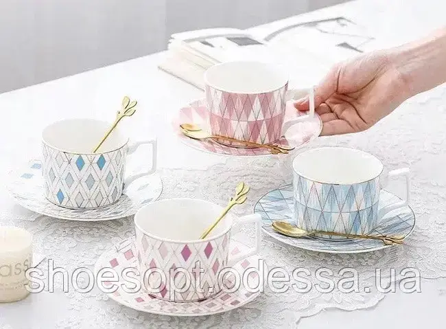Кухоль керамічний Розкішний із блюдцем