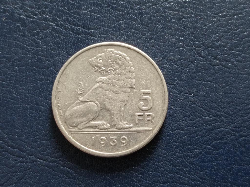 Бельгія 5 франків 1939