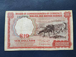 Малая й Британське Борнео 10 доларів 1961 No 606