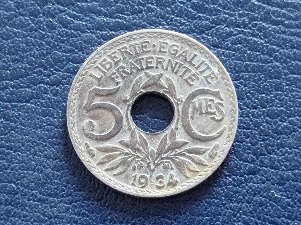 Франція 5 сантимів 1934, фото 1
