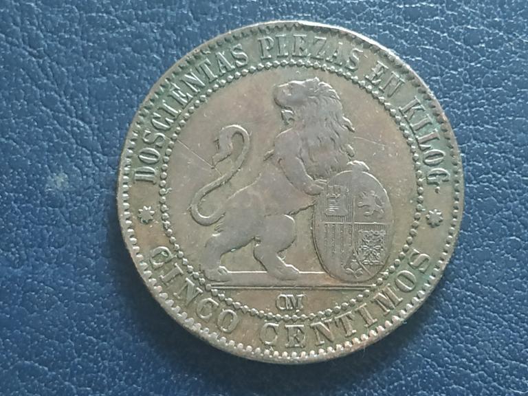 Испания 5 сантим 1870