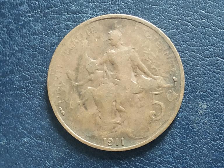 Франція 5 сантимів 1911, фото 1