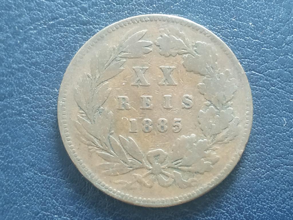 Португалія 20 реалів 1885, фото 1
