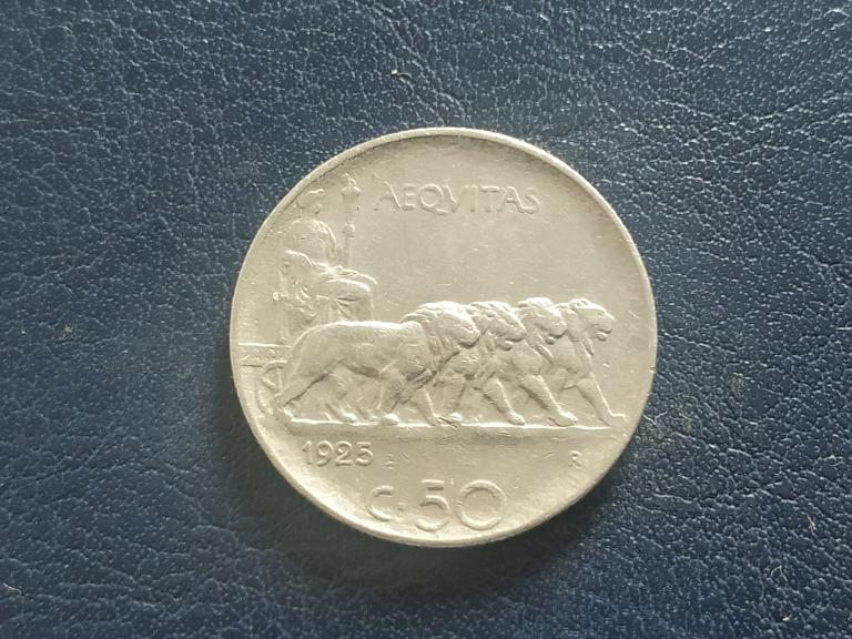 Італія 50 чентезимо 1925 руб частий гурт