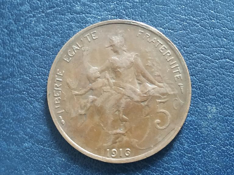 Франція 5 сантимів 1916, фото 1