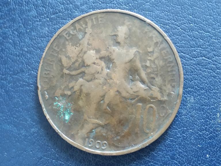 Франція 10 сантимів 1909, фото 1