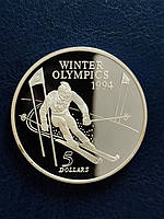 Нова Зеландія 5 доларів, 1994 XVII Зимові Олімпійські ігри, Ліллегаммер 1994