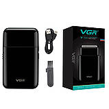Waterproof VGR V-390 BLACK чоловіча електробритва для сухого та вологого гоління, фото 5