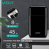 Waterproof VGR V-390 BLACK чоловіча електробритва для сухого та вологого гоління, фото 8