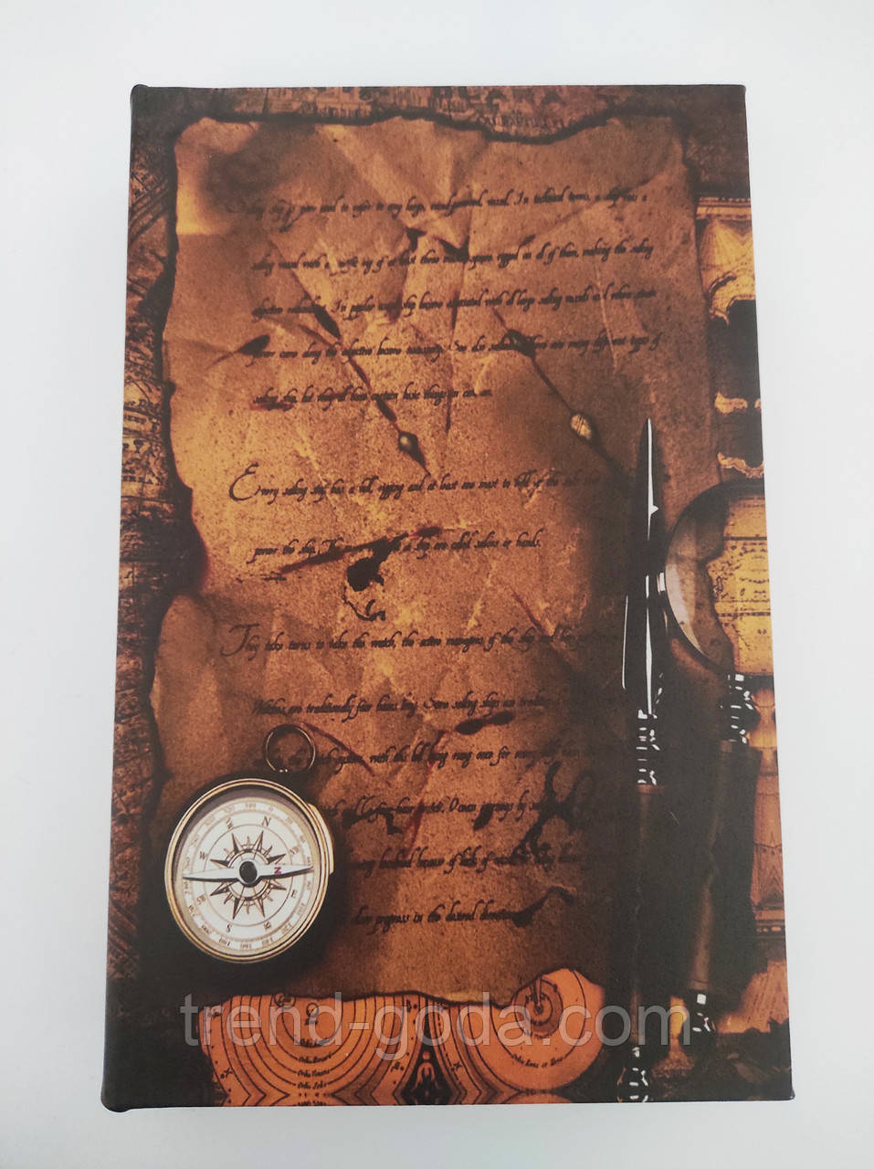Книга, книжка сейф металевий на замку / Книга сейф шкатулка на ключику, компас і карта