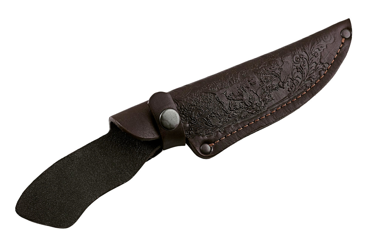 Чохол для нескладного ножа з гардою 190х40 мм шкіряні піхви для нескладного ножа з упором (коричневий, шкіряний) MAS