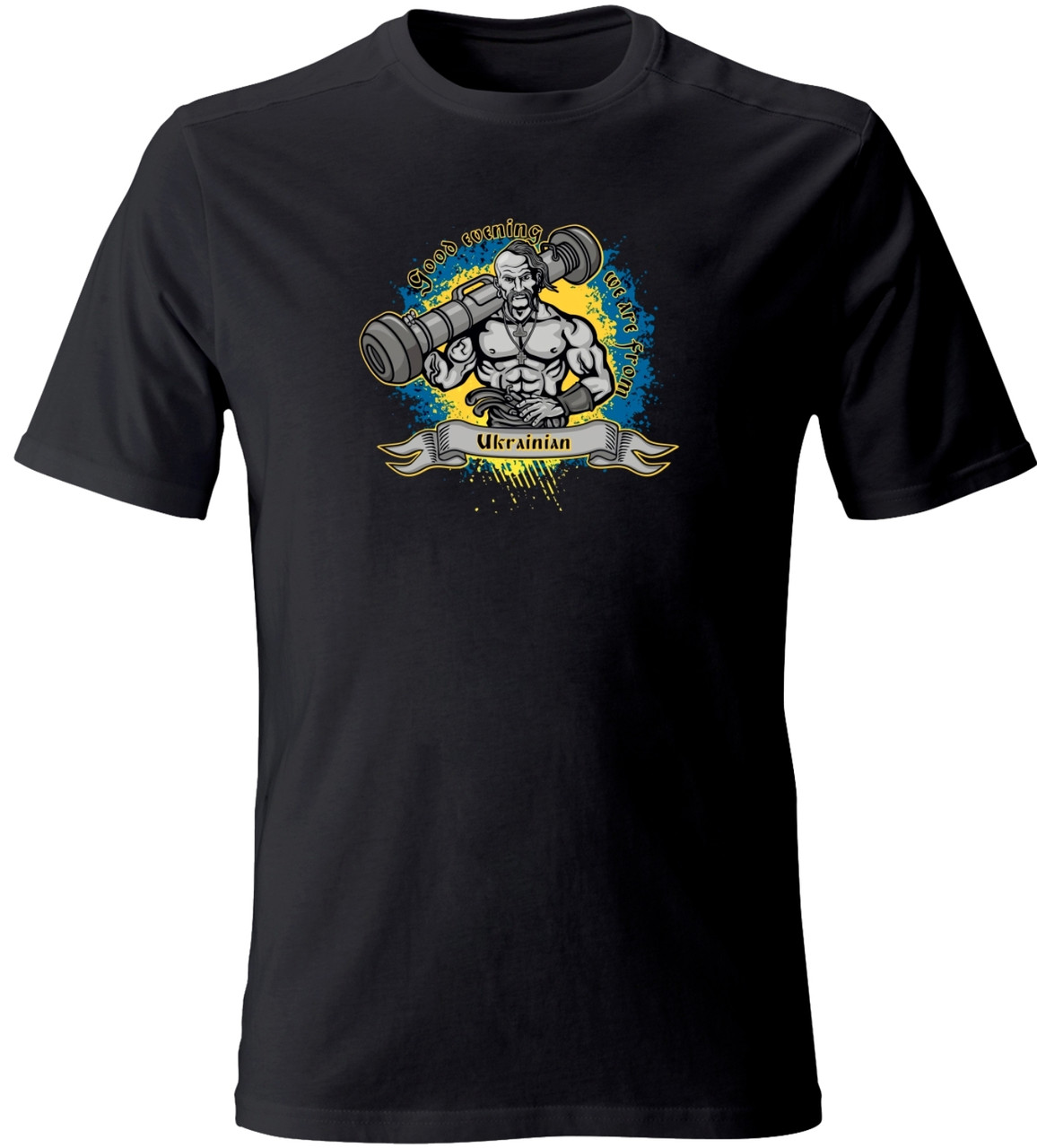 Чоловіча футболка з принтом "Патріотична Джавелін" від KLik print чорнгого кольору, фото 1