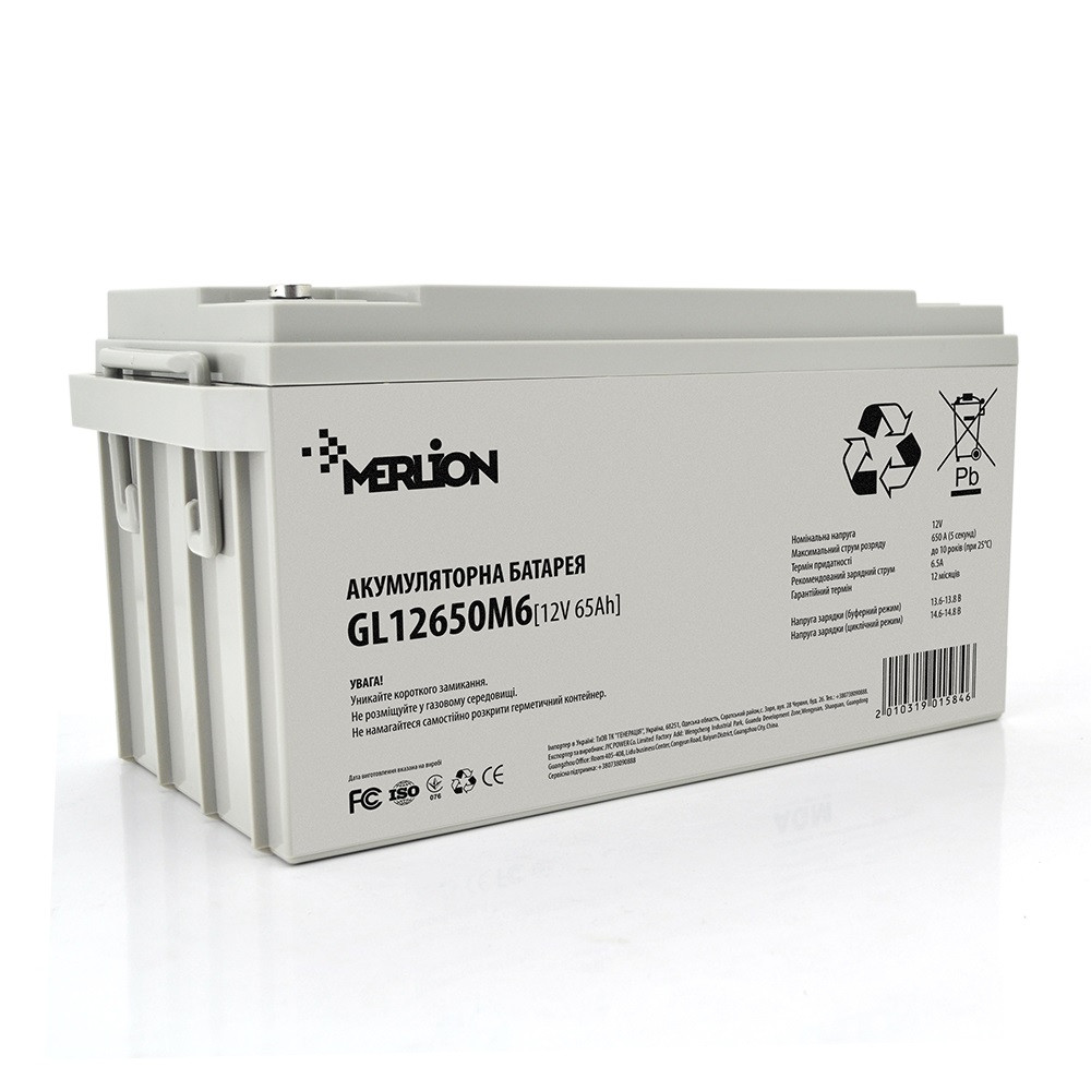 Акумуляторна батарея Merlion 12V 65AH (GL12650M6/01584) GEL