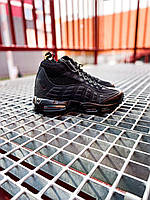 Зимние мужские кроссовки Nike Air Max Sneakerboot 95 "Black"! Термоносок!