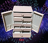 ❤️Скринька шафа зі шкірозамінника для прикрас з дверцями та 5 шухлядками, фото 7