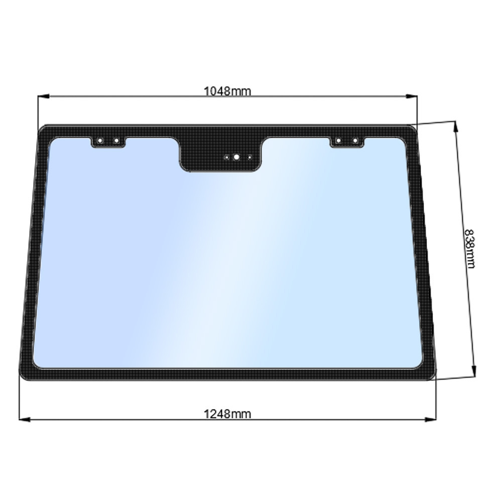 Стекло заднє для ДТЗ 504, висота 838 мм, довжина 1238×1048 мм, фото 1