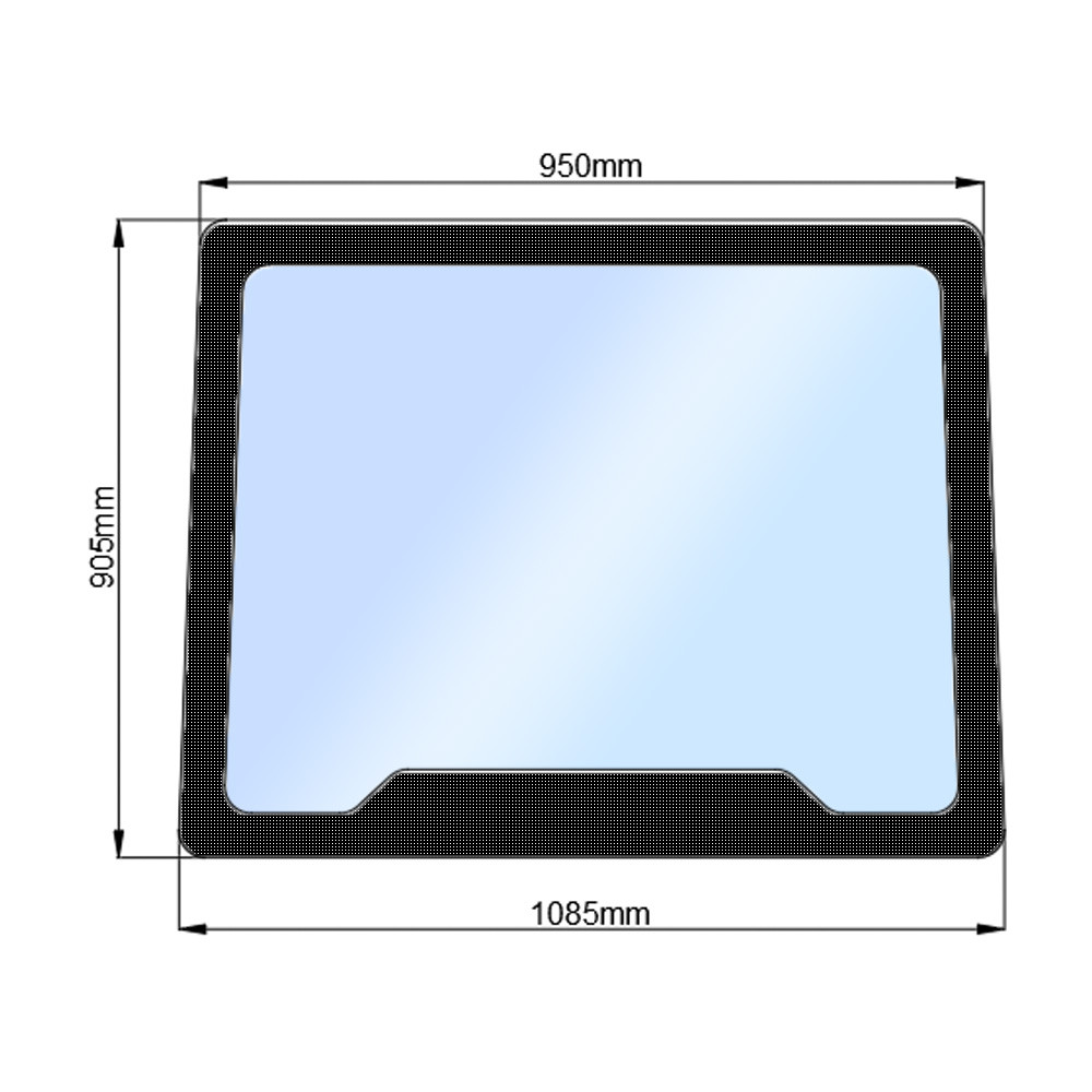 Стекло лобове ДТЗ 504 h=905, L=950×1085, фото 1