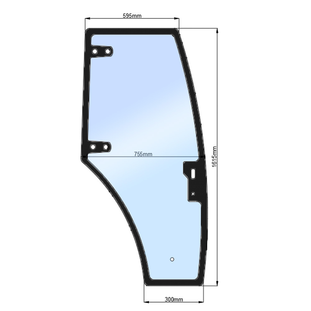 Скло двері правої ДТЗ 504 h=1615, L=595×755×300, фото 1