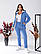 Теплий жіночий костюм на овчині кофта та штани на флісі синій 48-50 52-54 56-58 60-62, фото 9