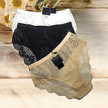 Трусики жіночі Acousma 6529 з мереживом чорні, білі, бєж 1 шт Розміри M L XL XXL, фото 8